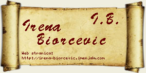 Irena Biorčević vizit kartica